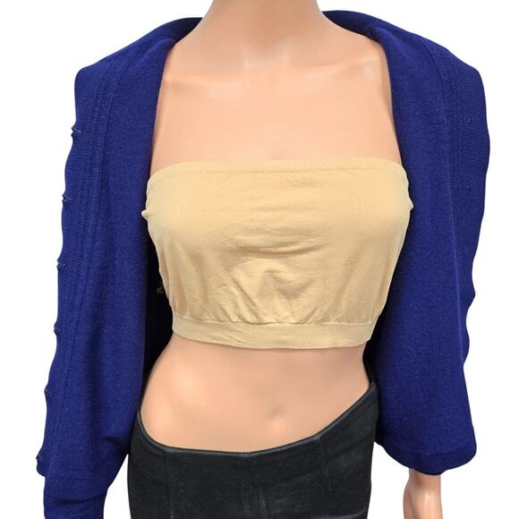 Vintage Bromley Pure New Wool Australian Patons Yarn Cardigan Sweater Blue S - Picture 9 of 13